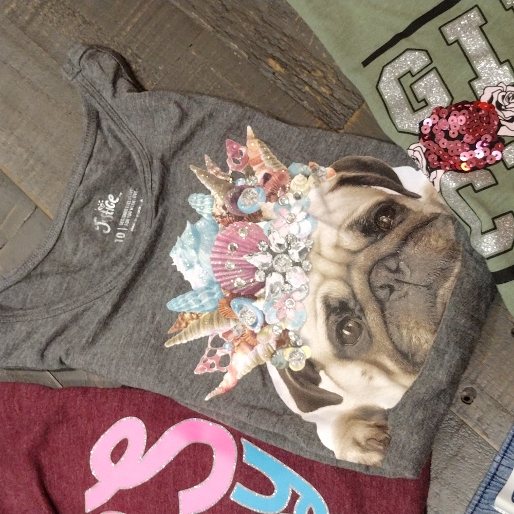 OLD NAVY / CHILDREN'S PLACE / JUSTICE GIRLS SZ 10 - 12 Bundle TEES AND SHORTS - Picture 3 of 12